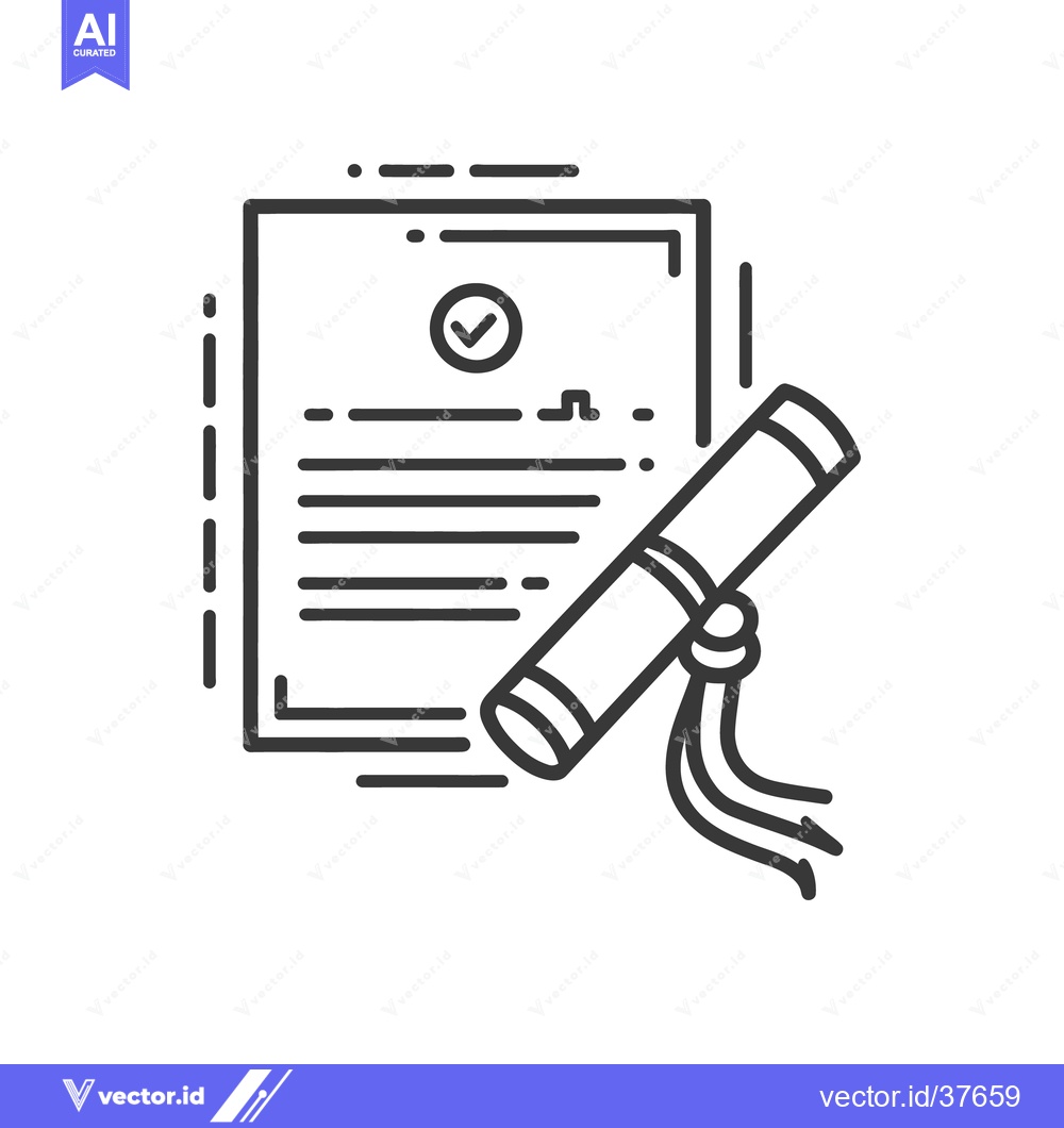 Premium Vector dari A diploma and rolled scroll document representing achievement and comp