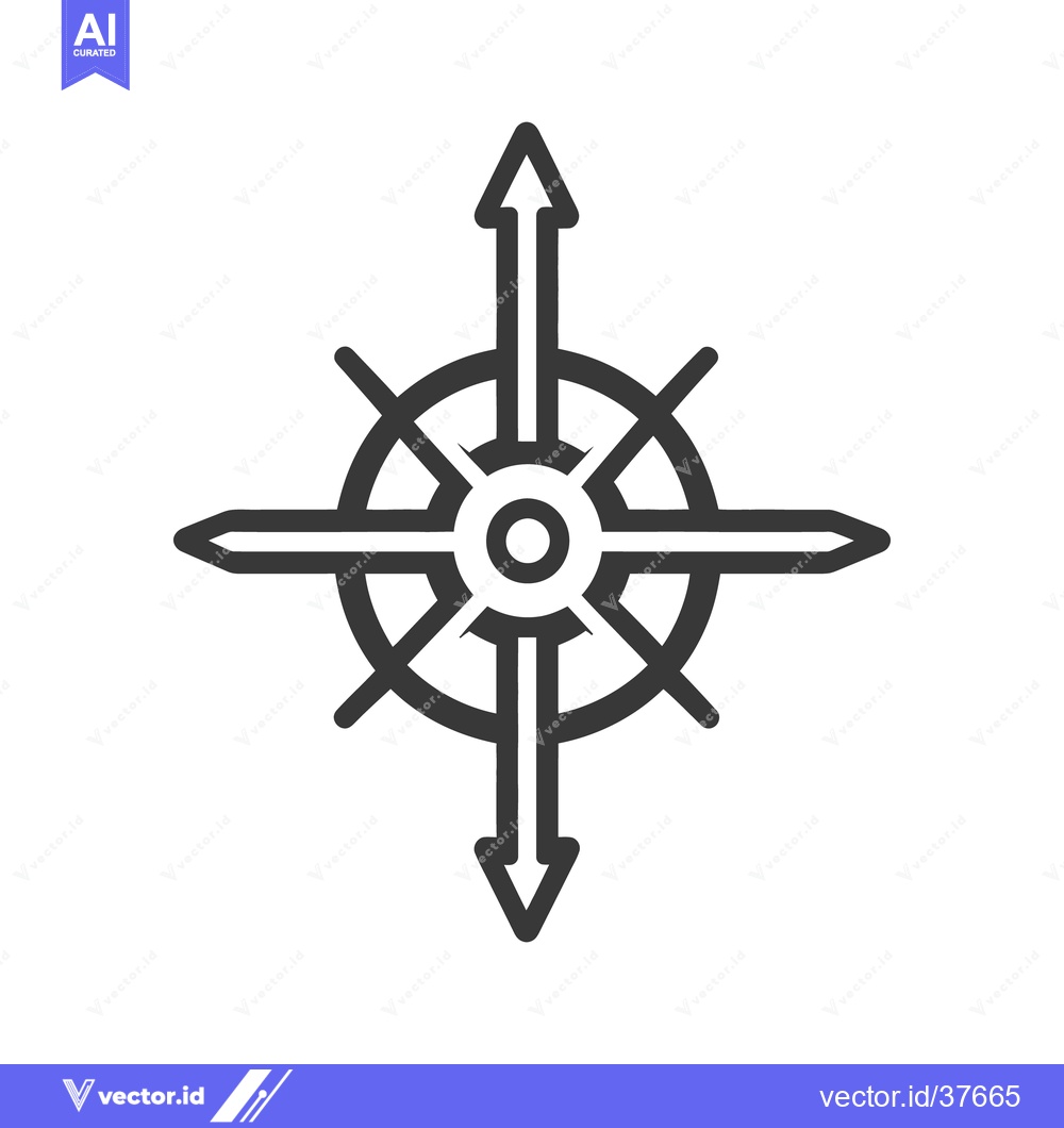Premium Vector dari A simple navigation compass pointing in four cardinal directions
