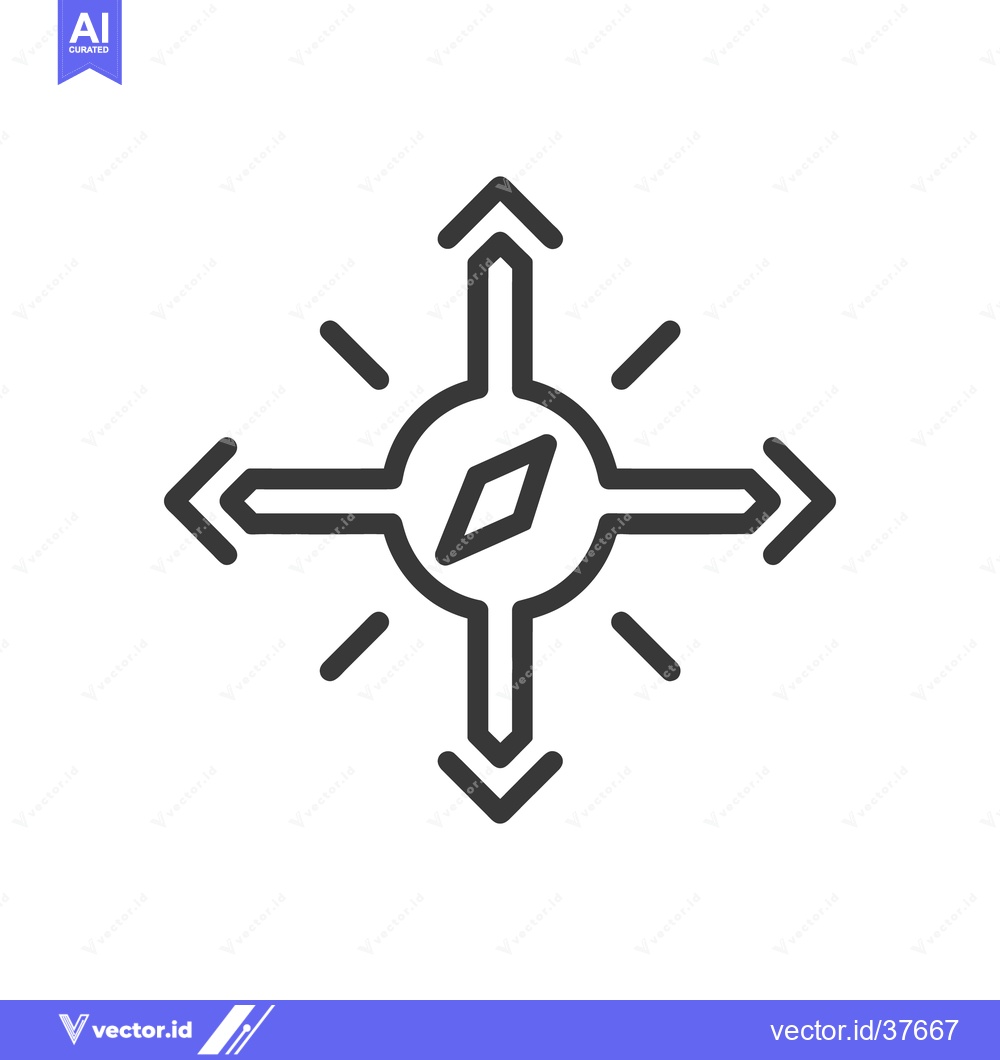 Premium Vector of Simple geometric illustration of a compass navigation symbol