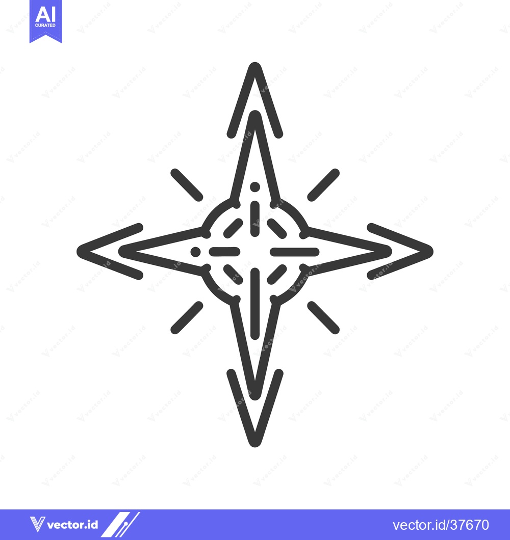Premium Vector dari A black and white star shaped directional instrument design