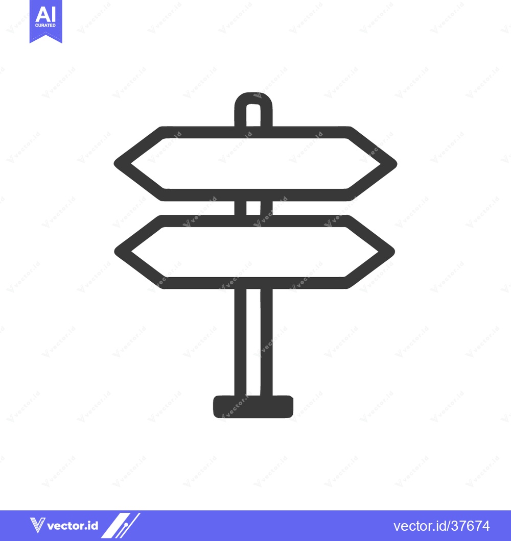 Premium Vector dari Minimalist Signpost Icon: Two Arrows Pointing in Opposite Directions