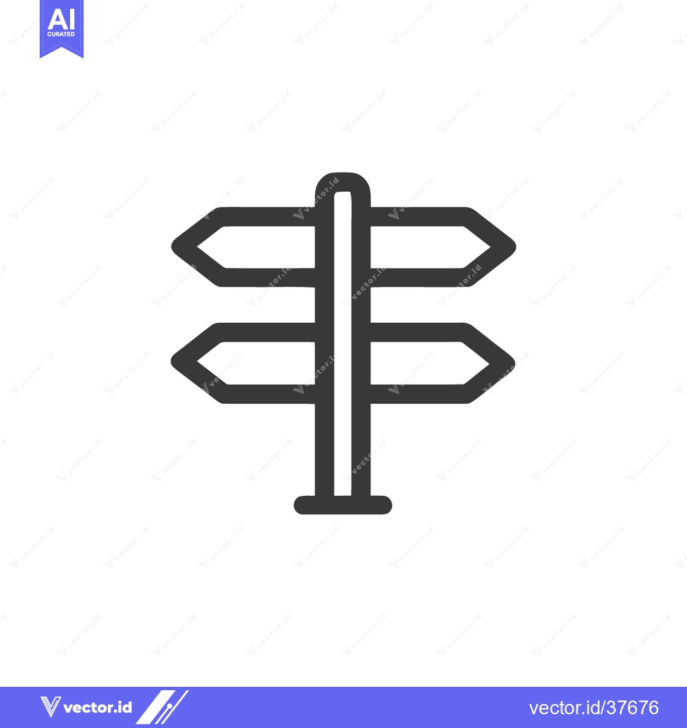 Premium Vector dari Directional Signpost Icon: Four Arrows Pointing in Opposite Directions