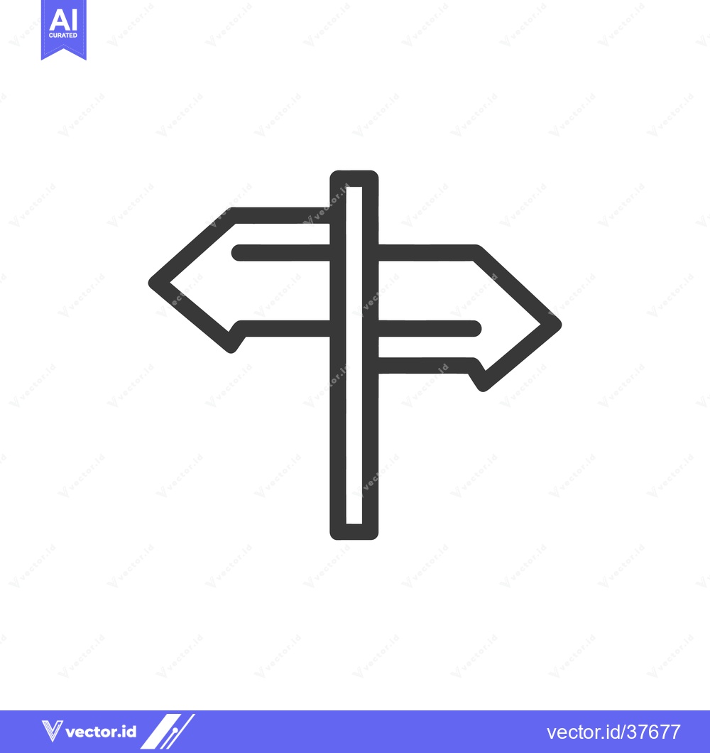 Premium Vector dari Minimalist Signpost Icon: Directional Choices on White Background