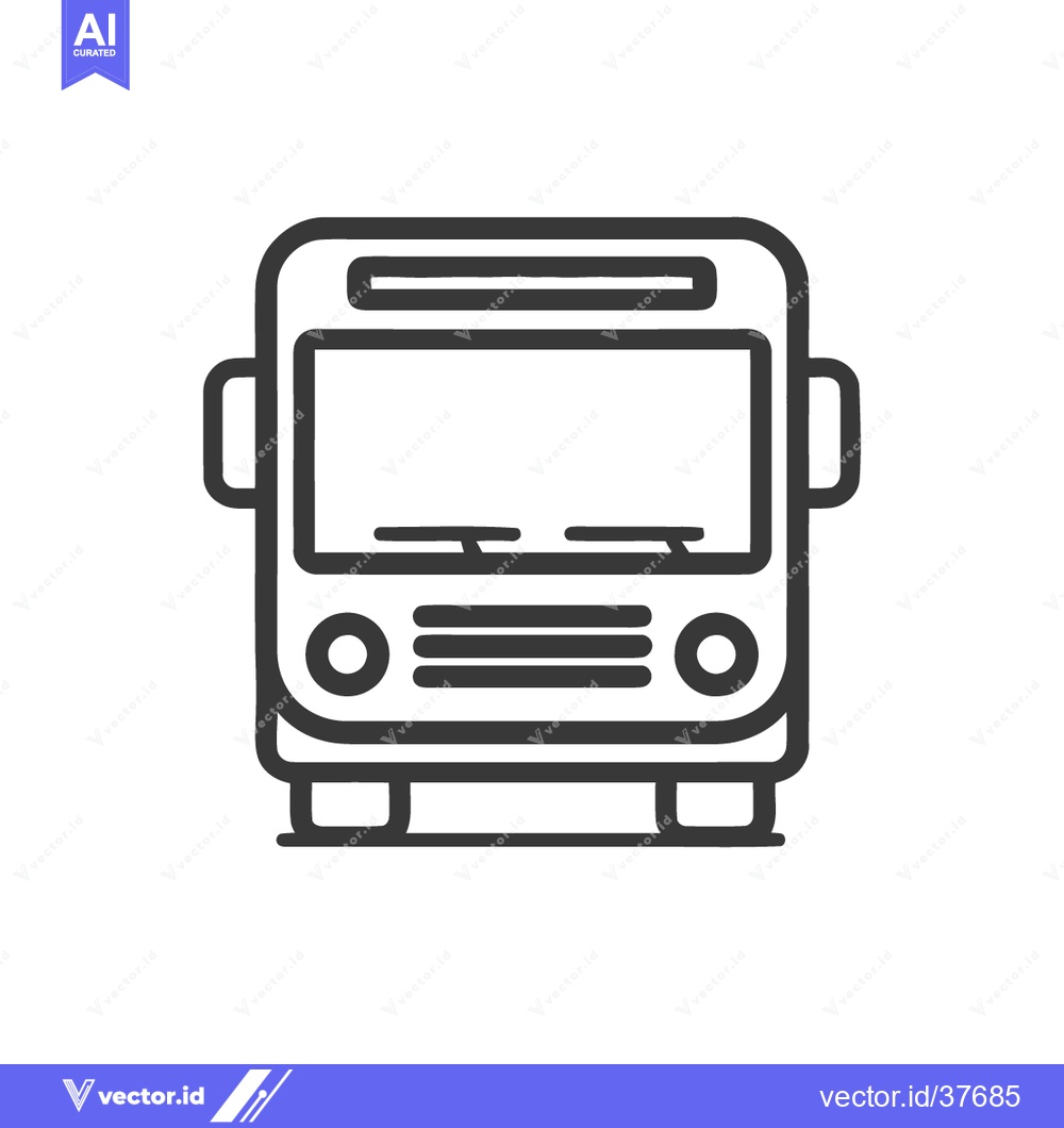 Premium Vector dari Minimalist Bus Icon: Front View, Clean Line Art, Transportation Symbol