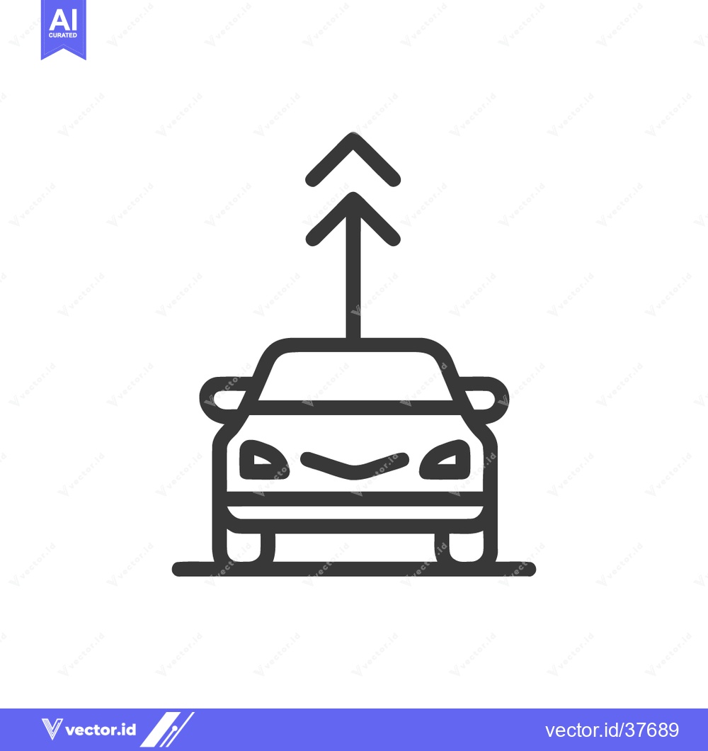 Premium Vector of Car with Upward Arrows: Minimalist Icon for Automotive Progress