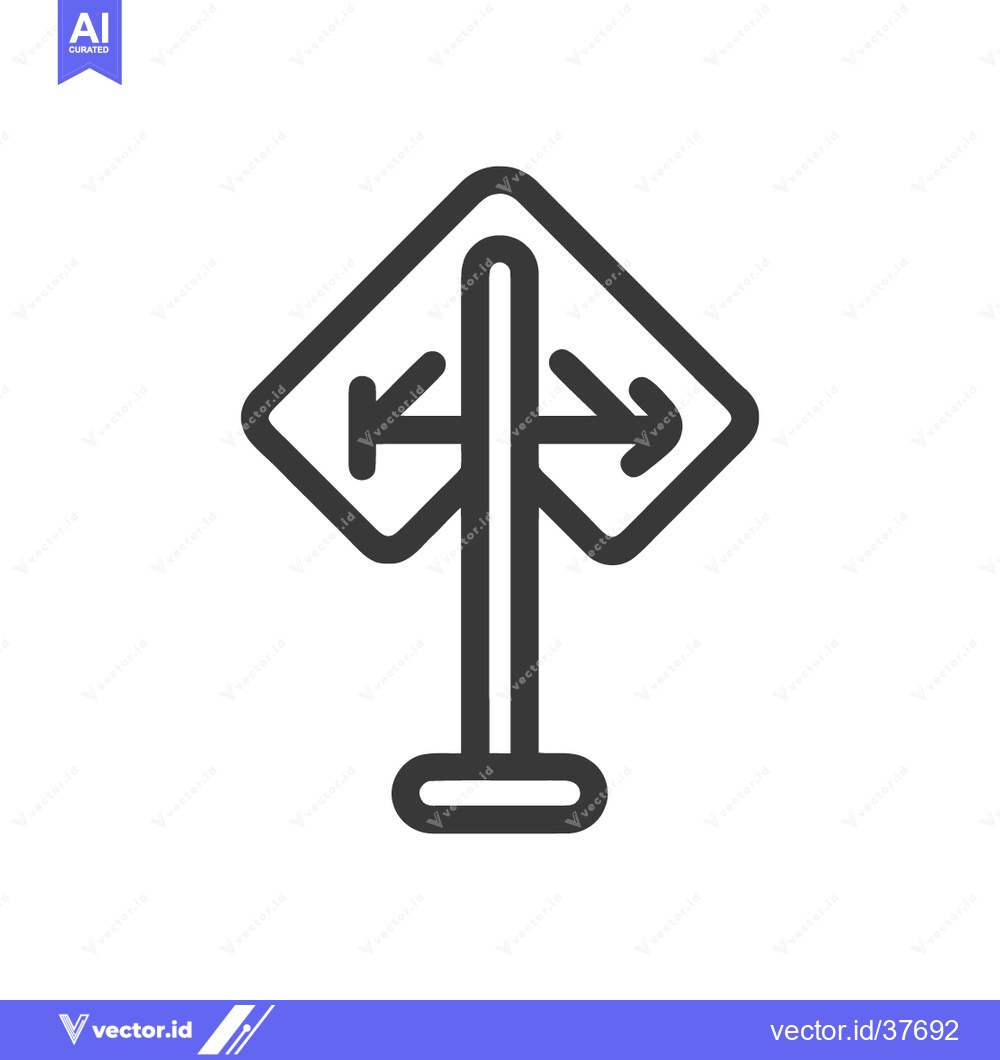 Premium Vector dari Directional Signpost Icon: Left and Right Arrows on White Background