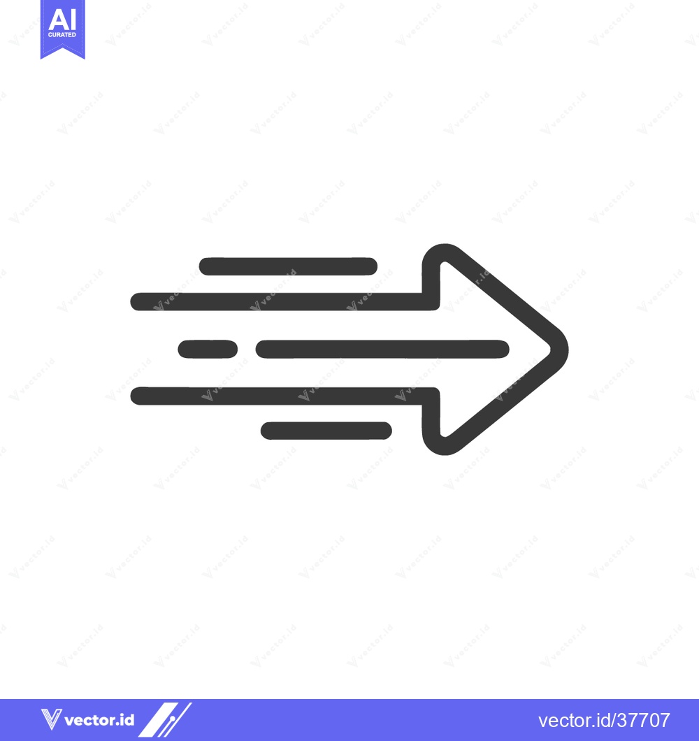 Premium Vector dari Dynamic Arrow Icon: Speed and Direction Symbol with Motion Lines