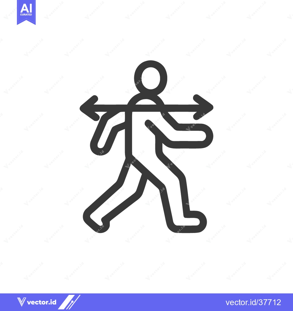 Premium Vector dari Figure Walking with Arrows: Linear Icon Representing Movement and Dire