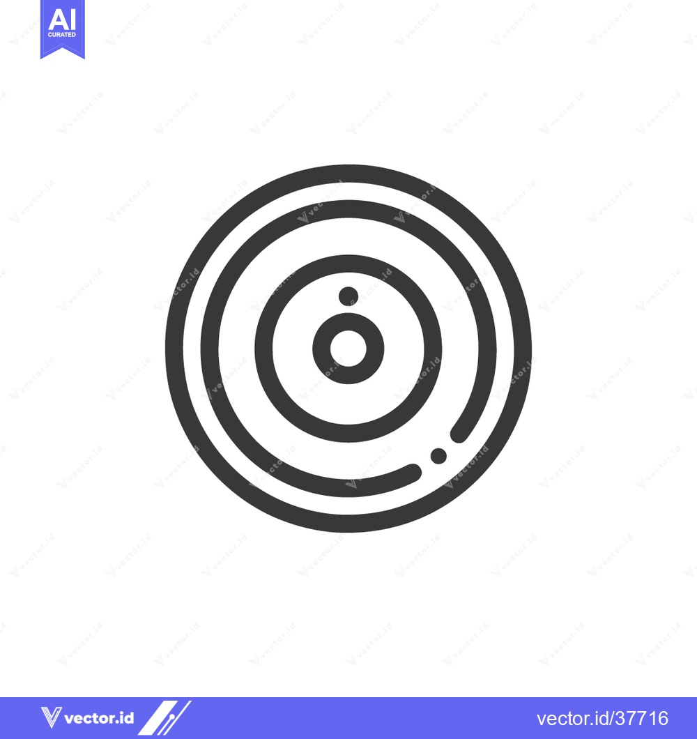 Premium Vector of Minimalist Target Icon: Concentric Circles with Dot Detail, Clean Desi