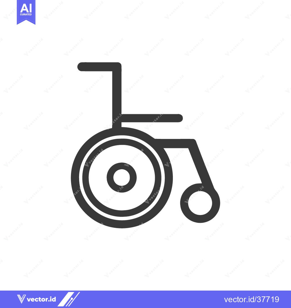 Premium Vector of Minimalist Wheelchair Icon: Accessibility Symbol in Clean Line Art Sty
