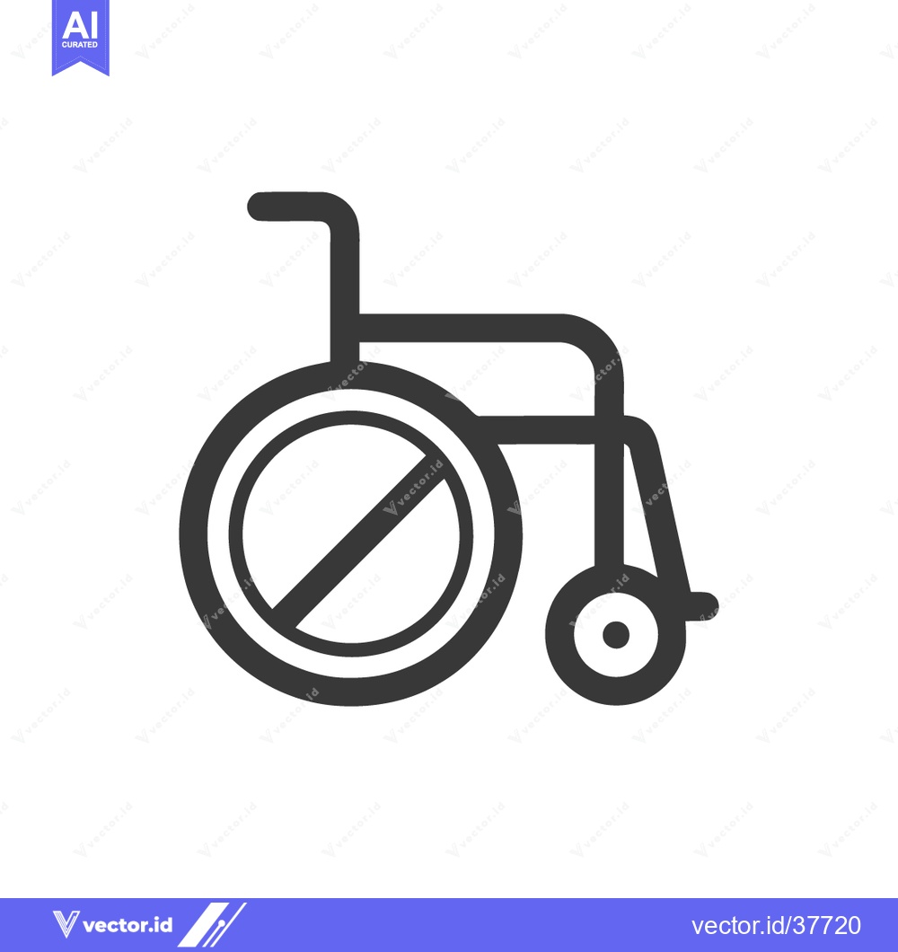 Premium Vector dari Wheelchair Prohibition Symbol: Accessibility Restriction Icon in Black