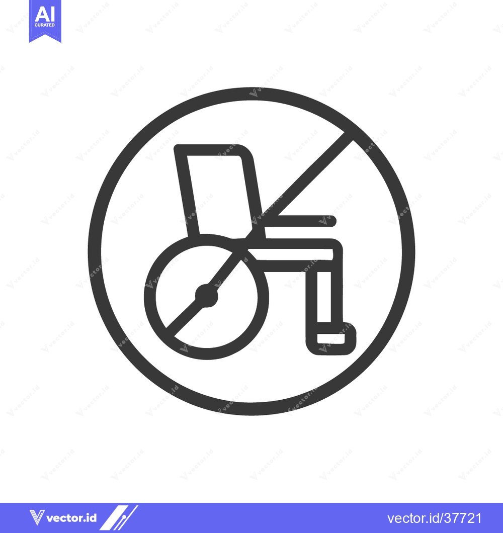 Premium Vector dari Wheelchair Prohibition Sign: Accessibility Restriction Symbol in Black