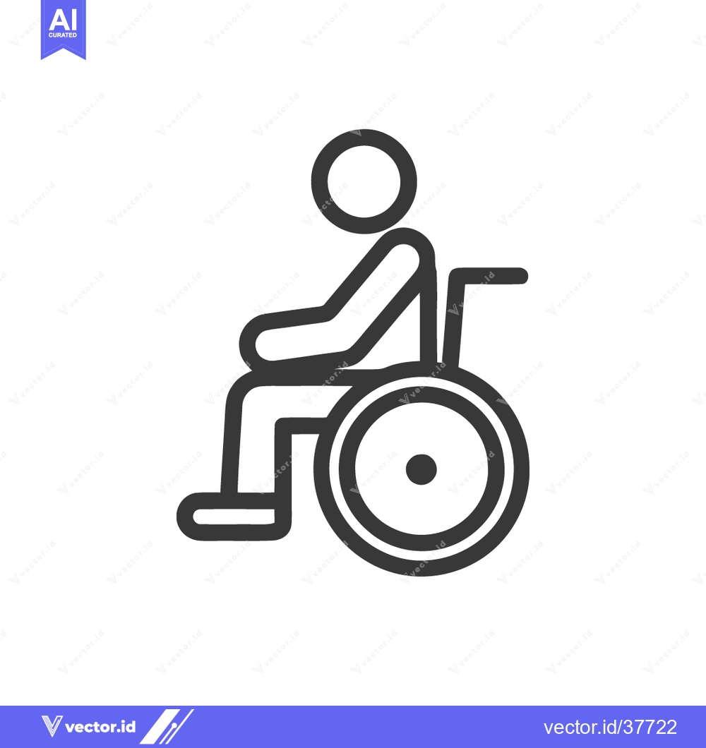 Premium Vector dari Minimalist Wheelchair Icon: Accessibility Symbol in Bold Outline Style