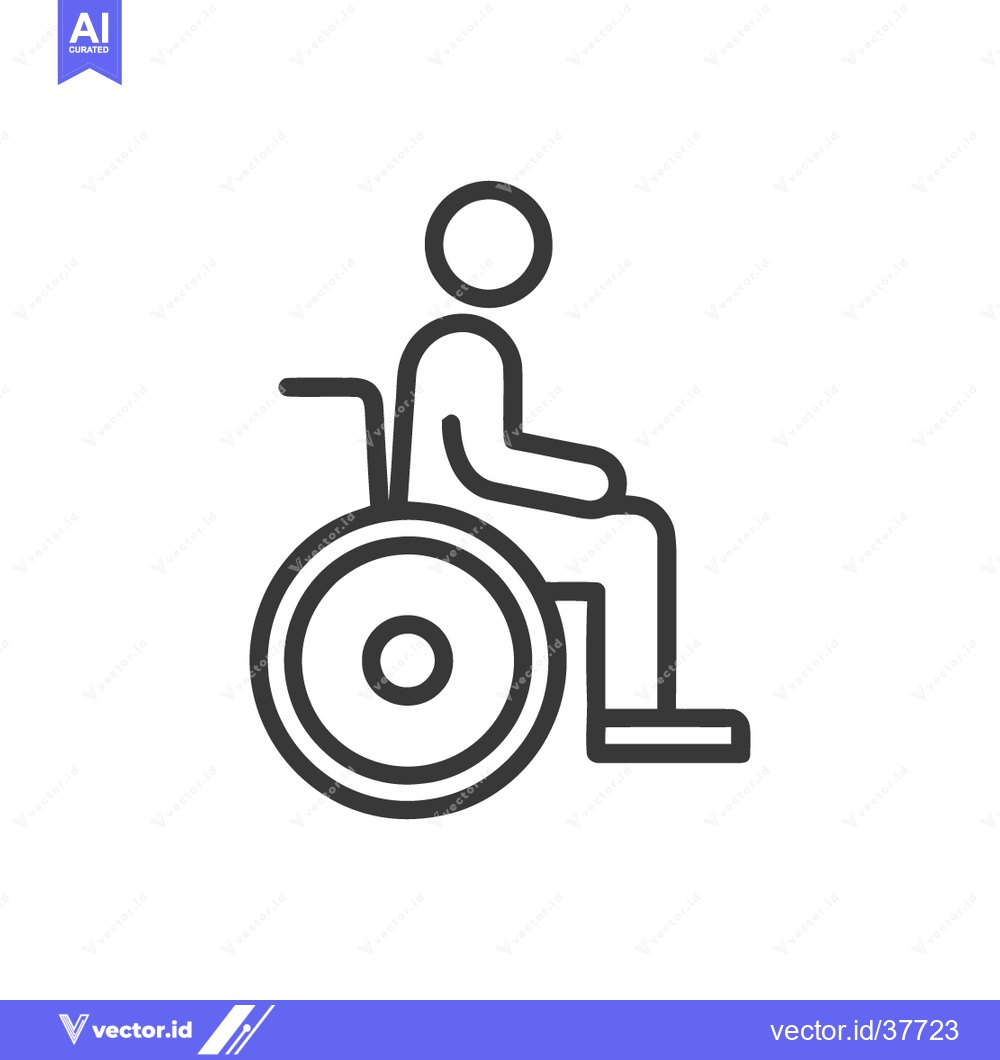 Premium Vector of Minimalist Wheelchair Icon: Accessibility Symbol in Simple Line Art