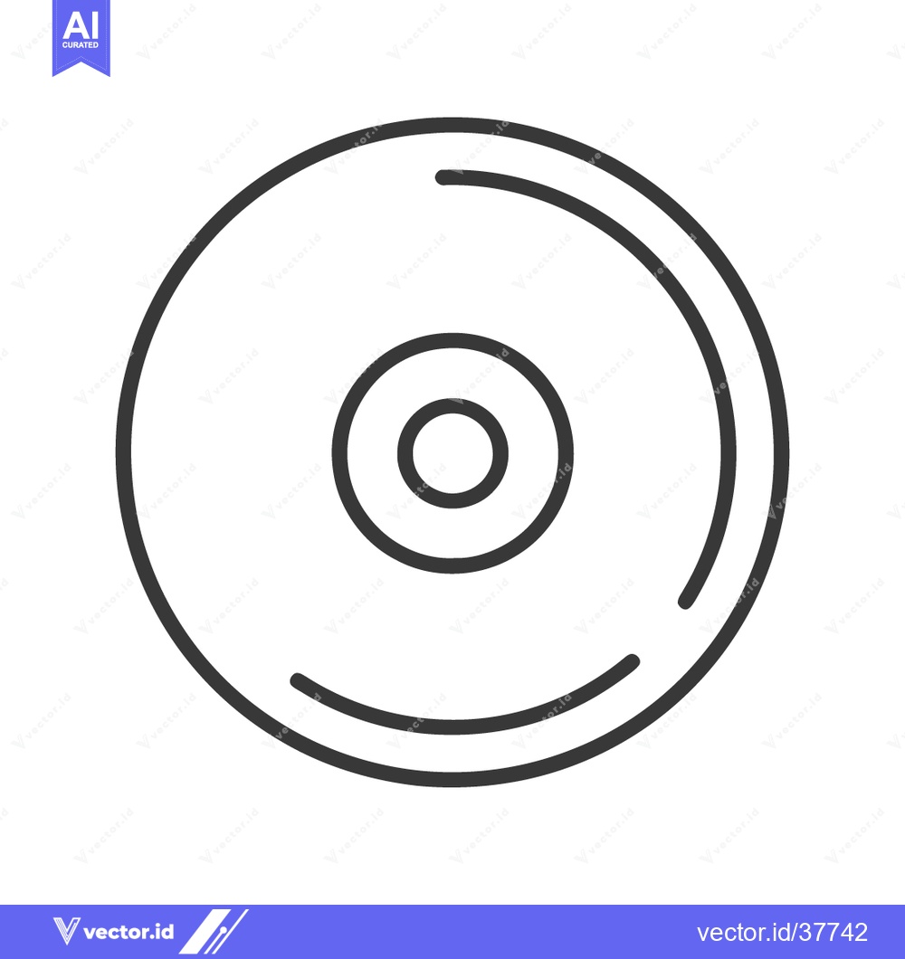 Premium Vector dari Minimalist CD Icon: Clean Line Art Depicting Data Storage Media