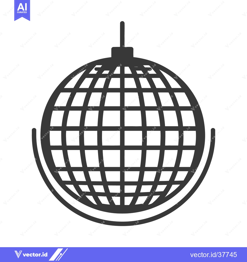 Premium Vector dari A black and white illustration of a disco ball hanging