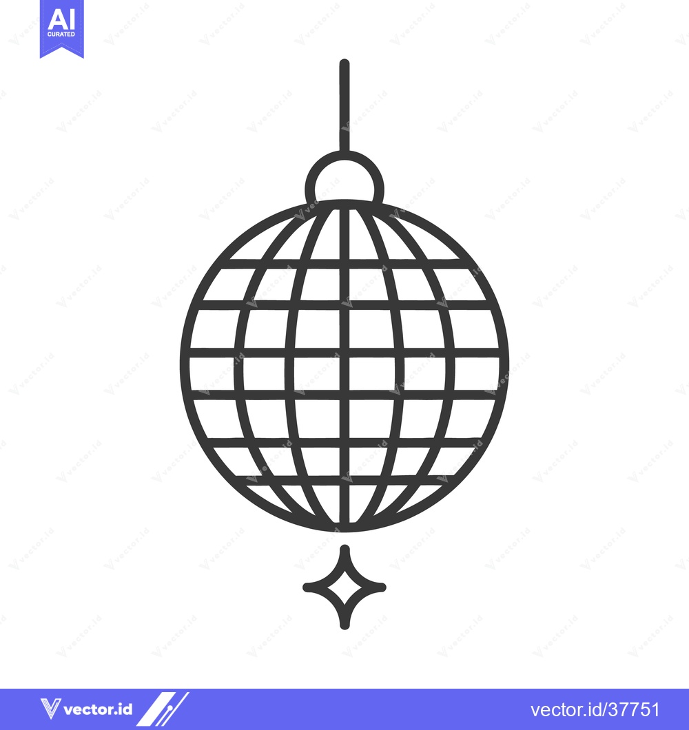 Premium Vector of A stylized hanging party disco ball illustration in vector art