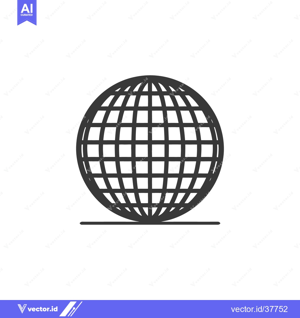 Premium Vector dari A simple black line drawing of a globe on white background