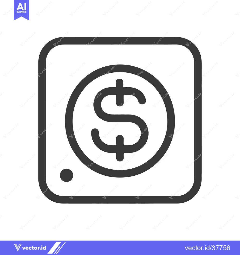 Premium Vector of A simple icon depicting a dollar symbol within a frame