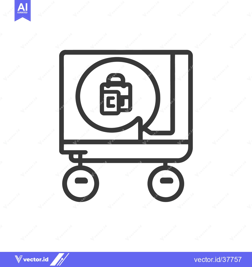 Premium Vector dari A trolley carries an icon of a bag in a speech bubble