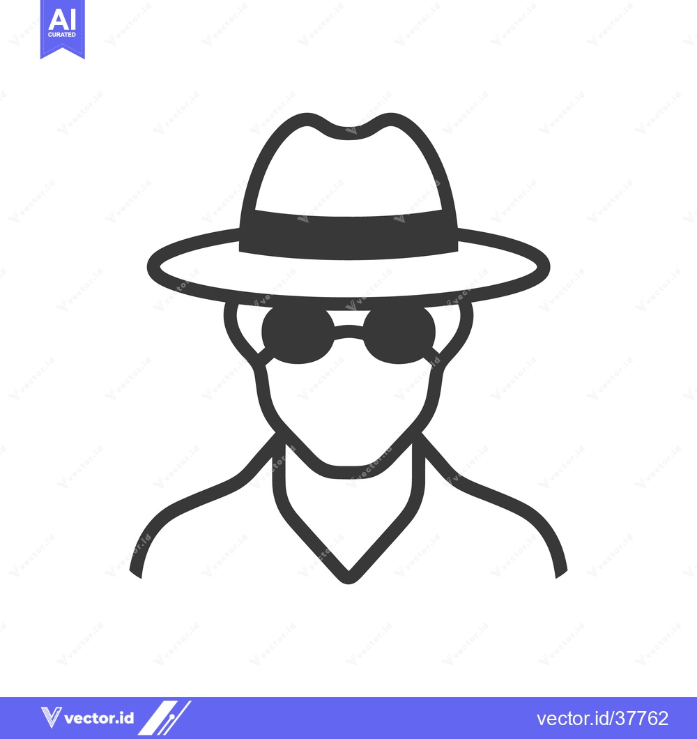Premium Vector of A faceless person wearing a hat and sunglasses for anonymity