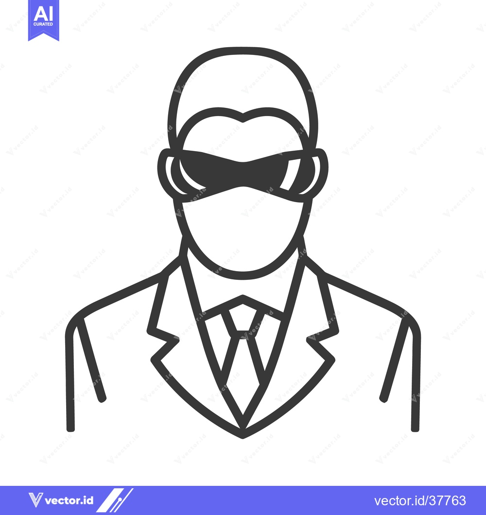Premium Vector dari An illustration showing a person wearing dark sunglasses and a suit
