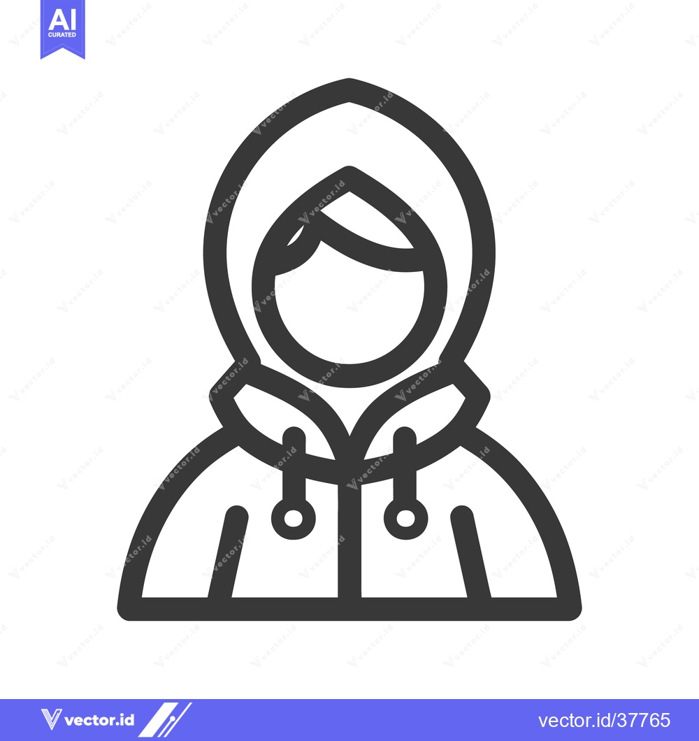 Premium Vector dari A simple icon depicting a person wearing a hooded jacket