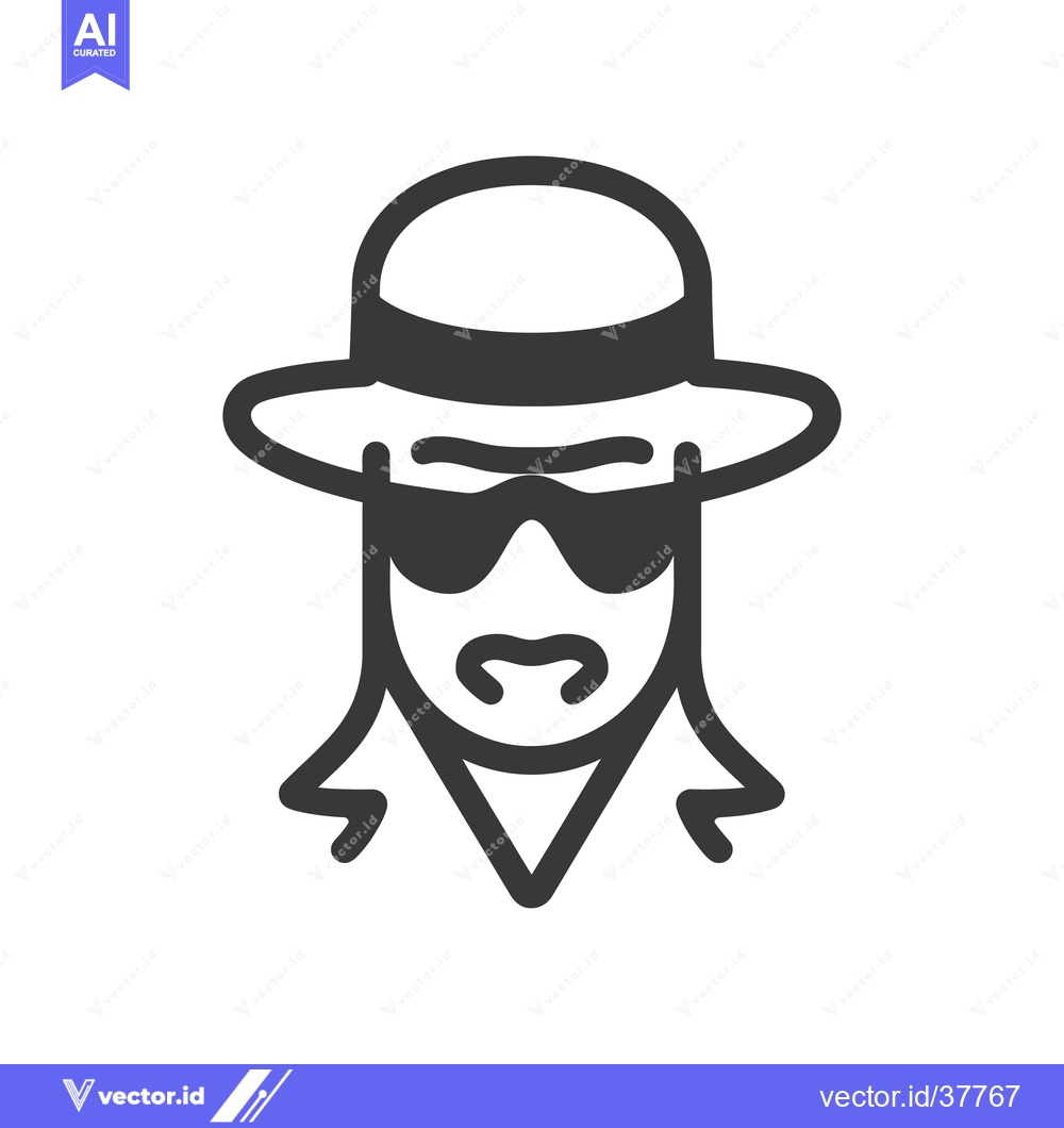Premium Vector dari A stylized illustration of a person wearing sunglasses and a hat