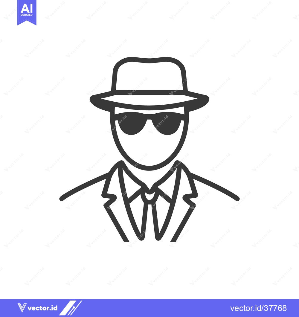 Premium Vector dari An illustration depicting a person in sunglasses and a fedora hat