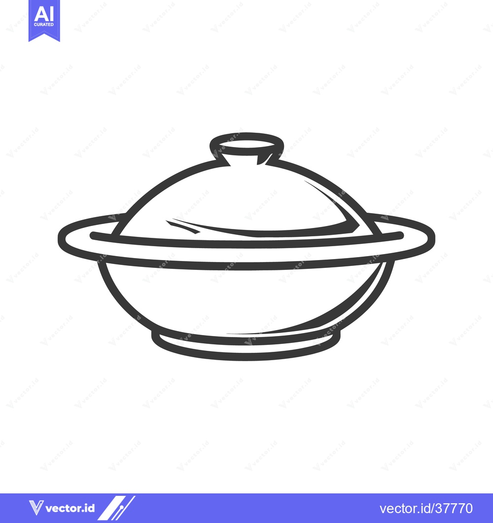 Premium Vector of A covered bowl ready to serve food in a clean design