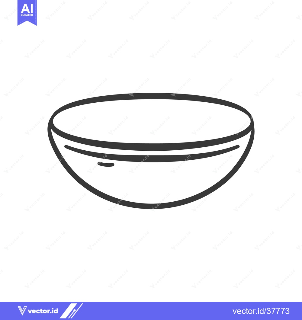 Premium Vector dari Simple illustration depicts a bowl with a rounded shape