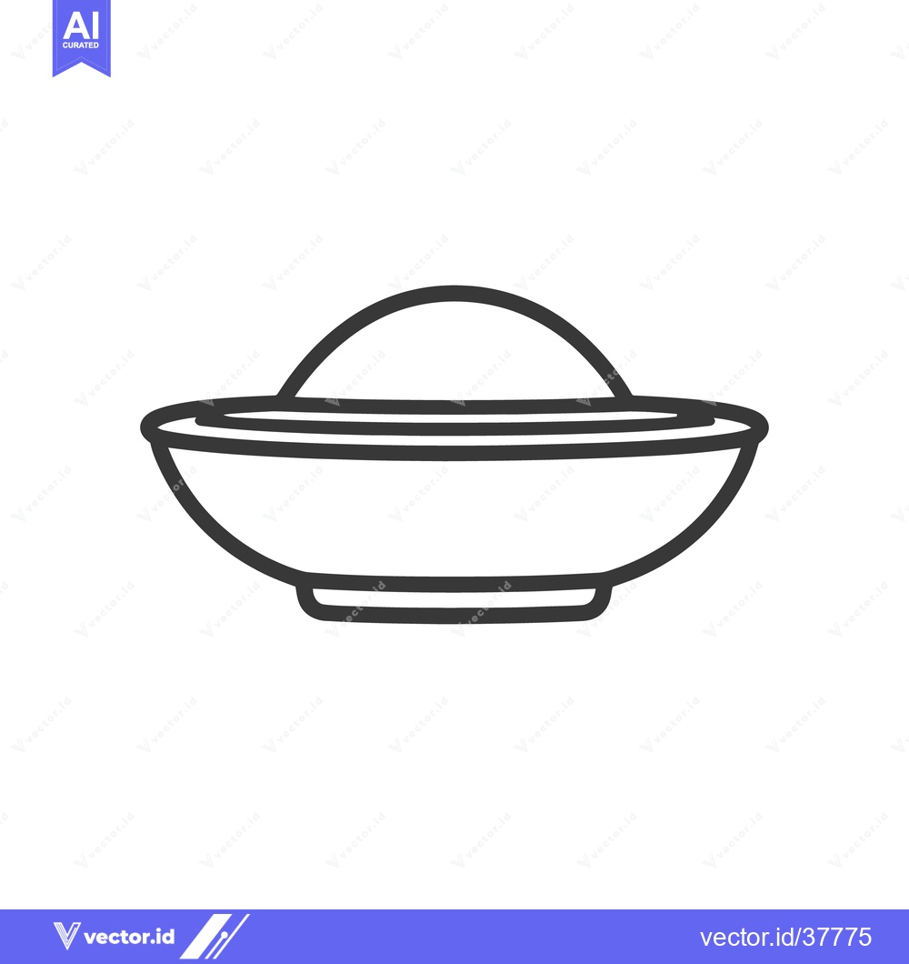 Premium Vector dari A simple line drawing of a bowl with contents inside