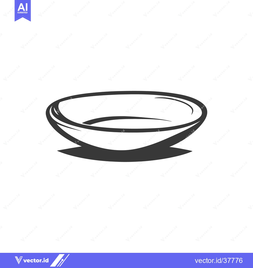 Premium Vector dari A simple black and white illustration of an empty bowl