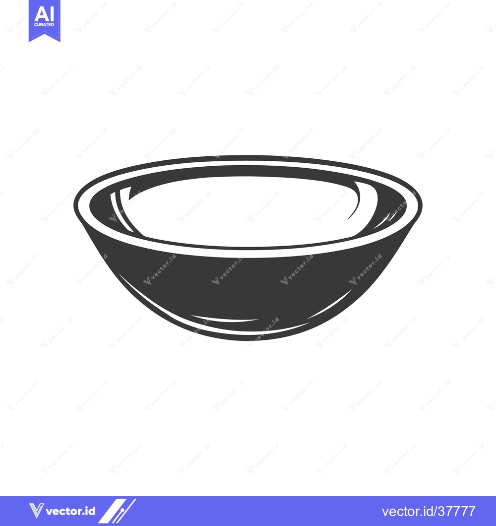 Premium Vector of An illustration of a simple dark gray bowl on white background