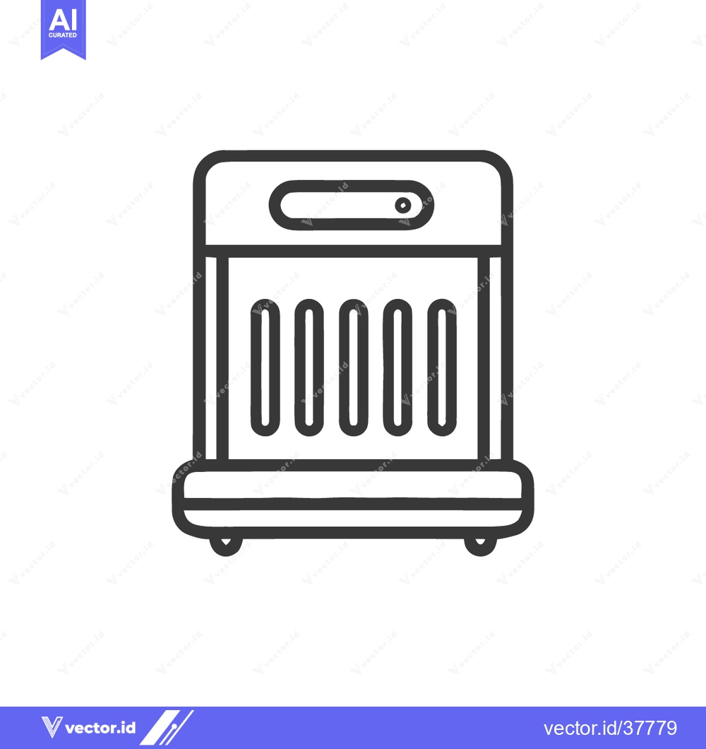 Premium Vector of Minimalist Line Art: Portable Space Heater with Rounded Edges on White