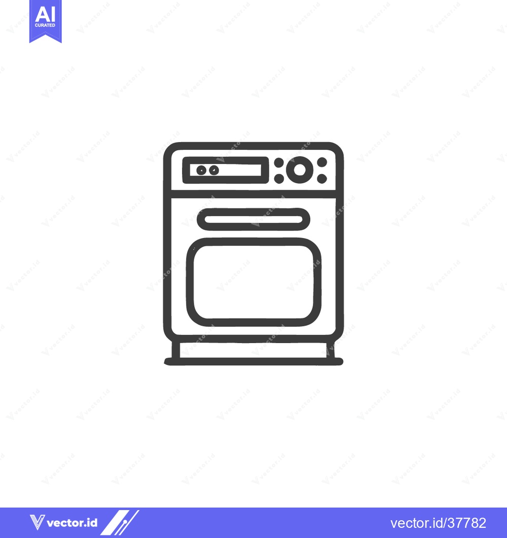 Premium Vector of Minimalist Oven Icon: Clean Line Art for Kitchen Appliance Design