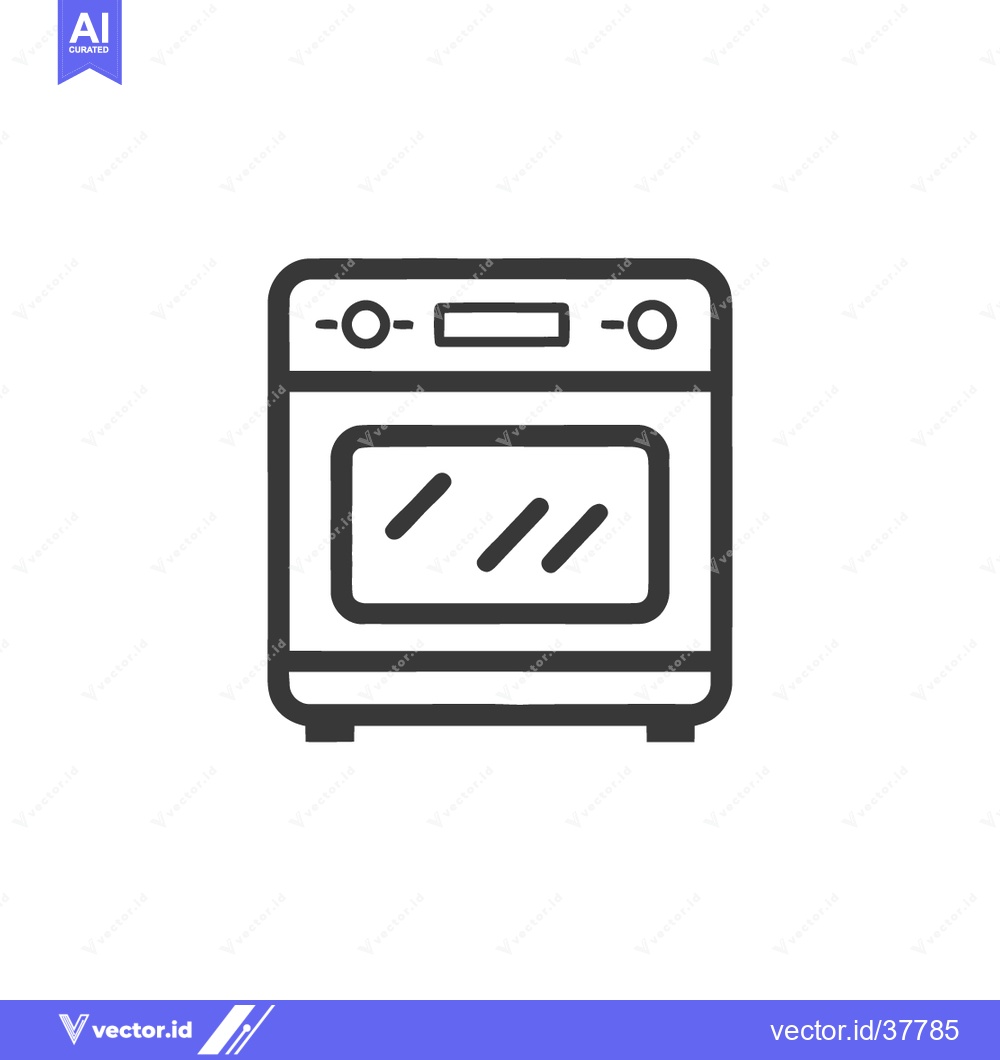 Premium Vector dari Minimalist Oven Icon: Clean Line Art for Kitchen Appliance Representat