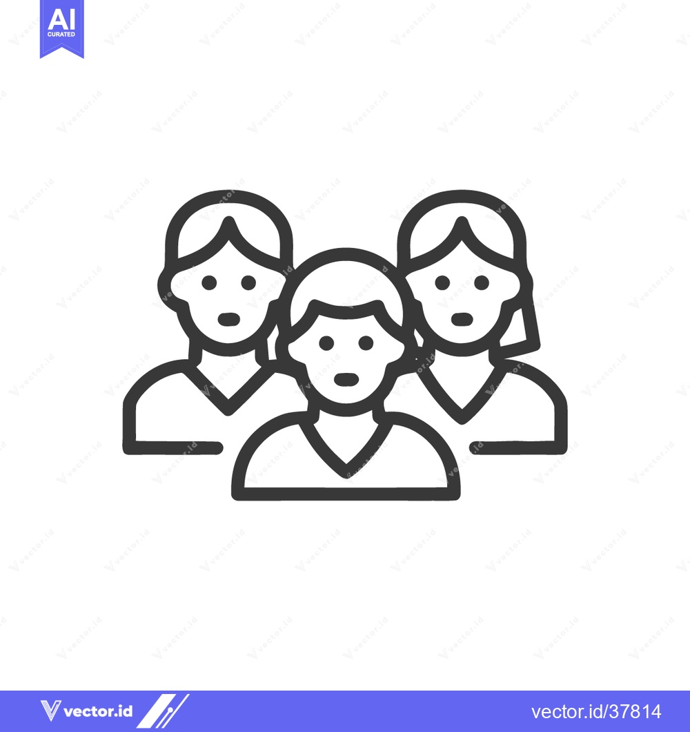 Premium Vector dari Group of People Outline Icon: Teamwork, Community, and Collaboration C