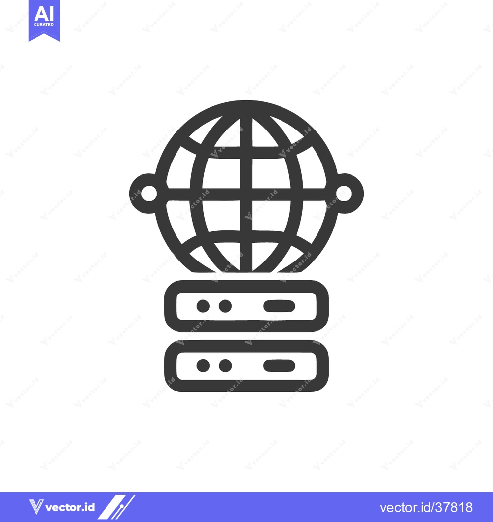 Premium Vector dari Global Server Icon: Network, Data, and Connectivity Symbol