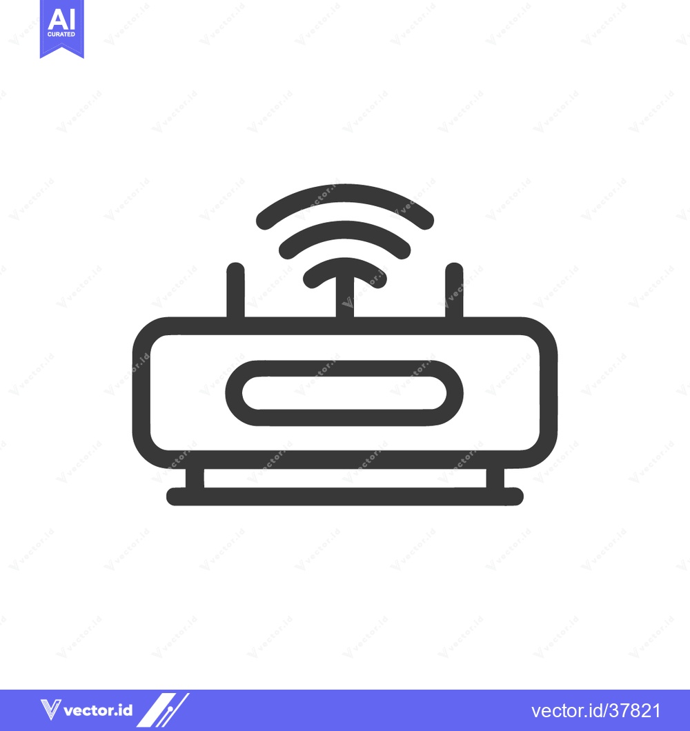 Premium Vector dari Minimalist Router Icon: Wireless Connectivity Symbol with Antenna Sign