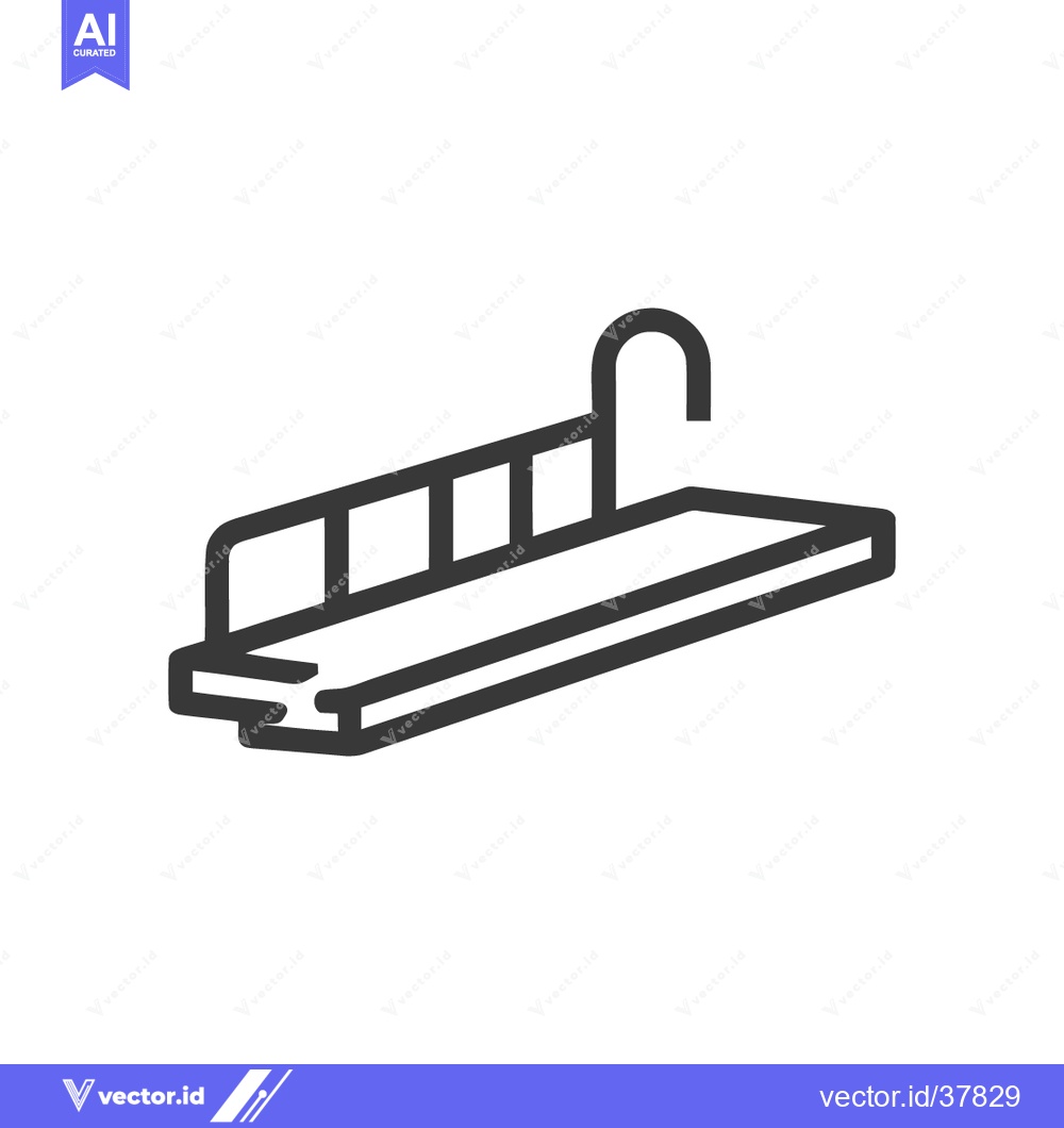 Premium Vector dari Minimalist Line Art: Swimming Pool Diving Board Icon on White Backgrou