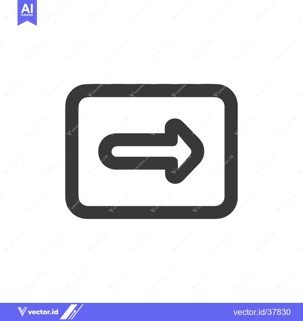 Premium Vector dari Simple Dark Gray Arrow Icon Pointing Right in Rounded Square Frame