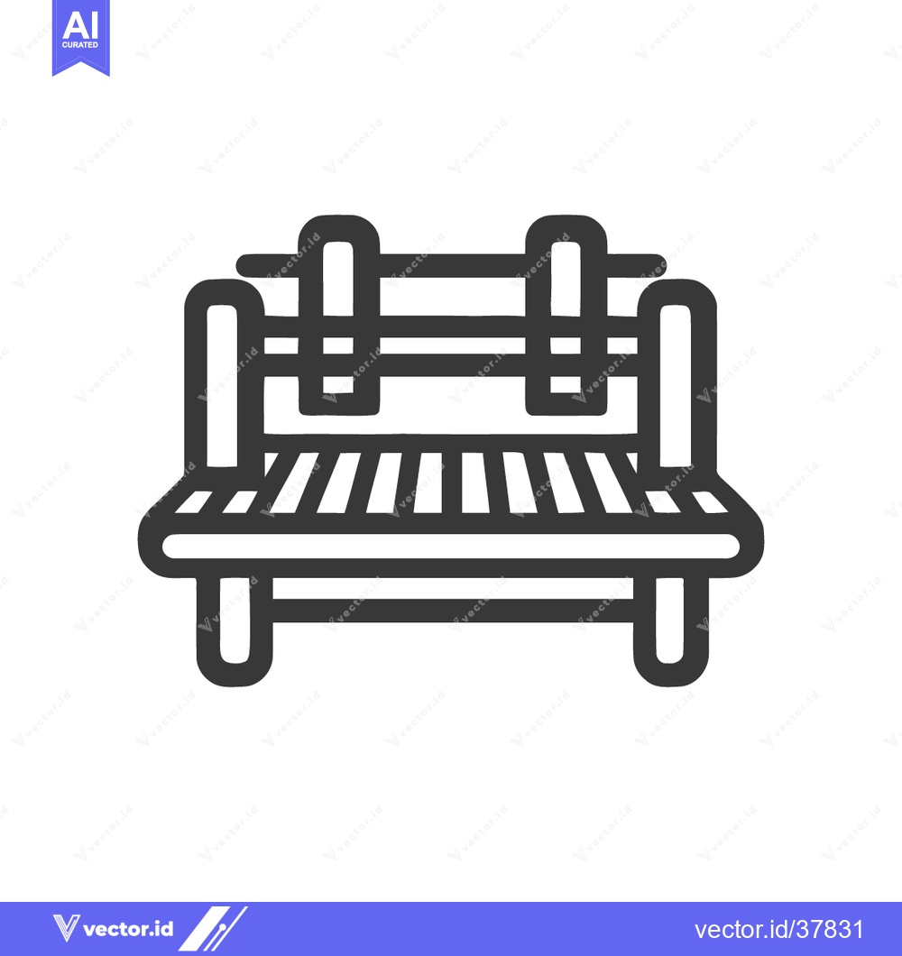Premium Vector of Minimalist Park Bench Icon: Simple Line Art Design on White Background