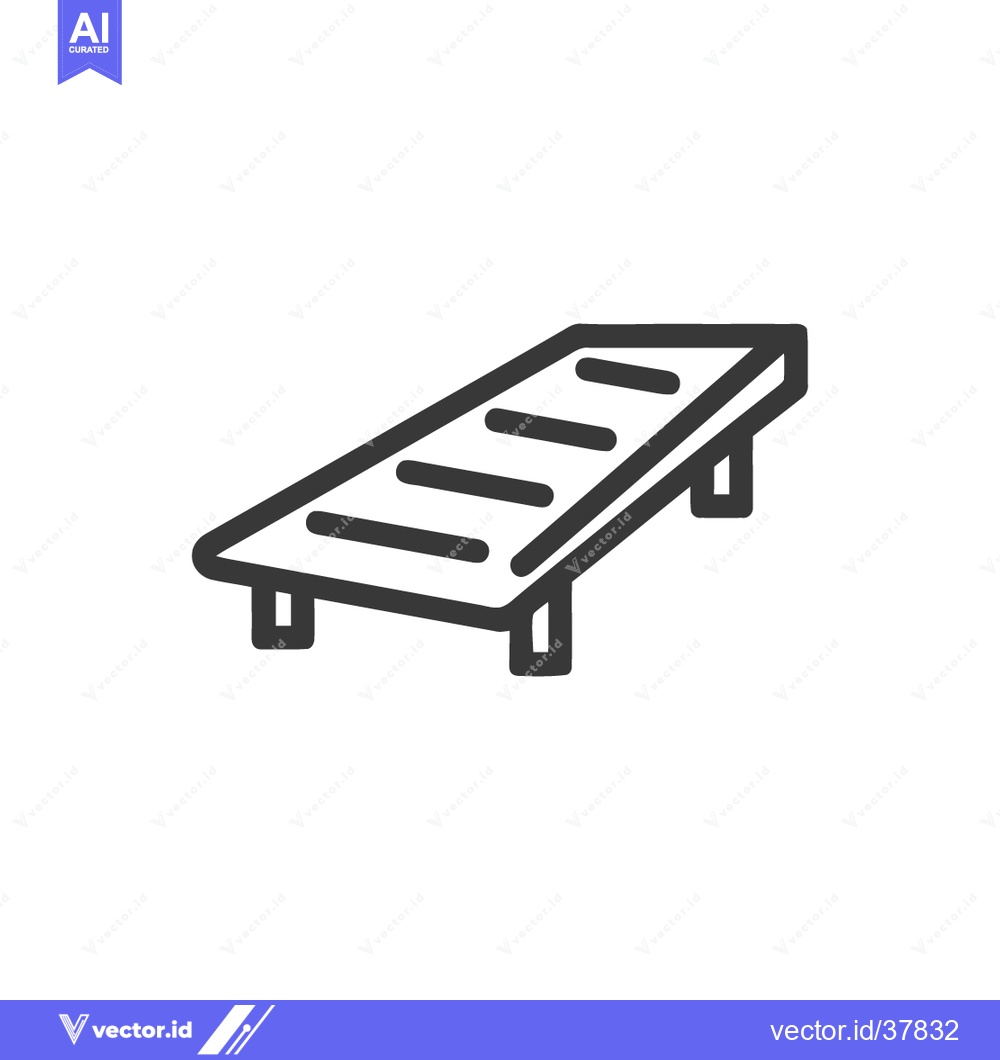 Premium Vector dari Minimalist Line Art of a Beach Lounger for Relaxation and Summer Vacat