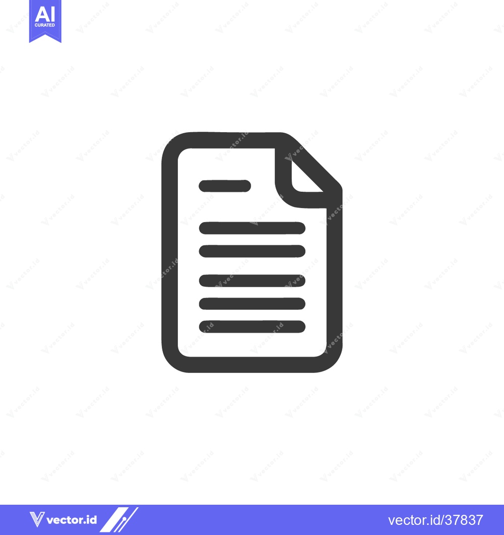 Premium Vector dari Minimalist Document Icon with Folded Corner and Text Lines
