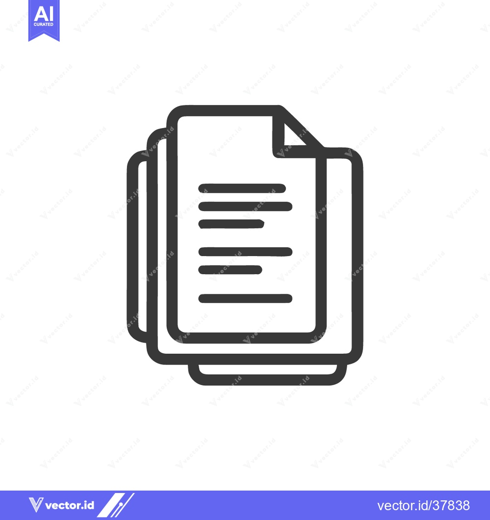 Premium Vector dari Stacked Documents Icon: Simple Line Art Representation of Paperwork an