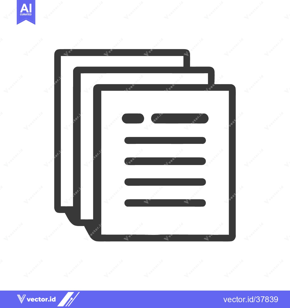 Premium Vector dari Stacked Documents Icon: Minimalist Design for Files and Paperwork