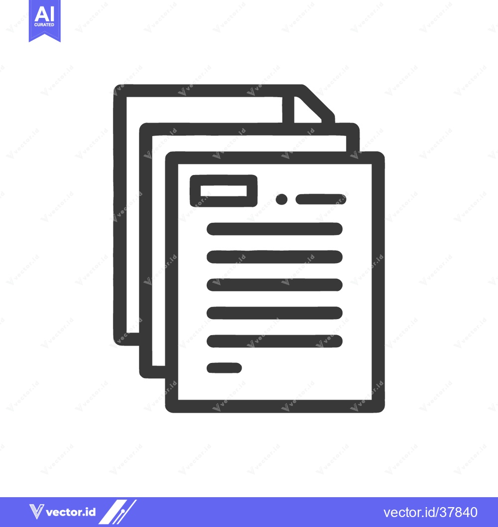 Premium Vector dari Stacked Documents Icon: Minimalist Design for Business and Information