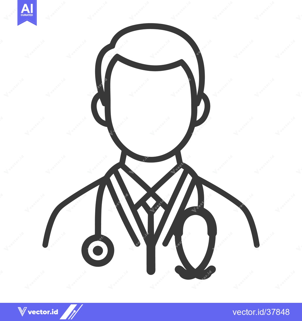 Premium Vector dari A vector illustration depicting a doctor wearing a stethoscope around