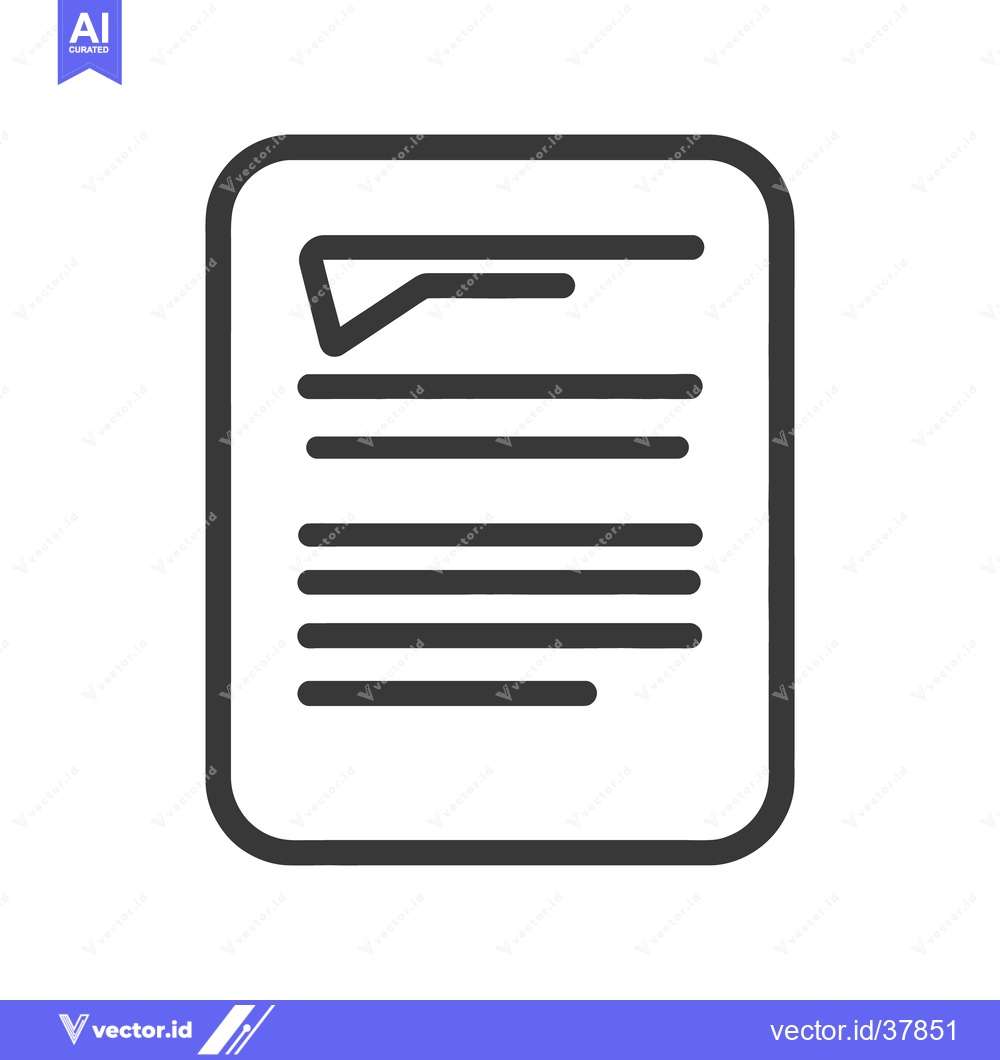 Premium Vector of A document with a check mark symbol in an outlined shape